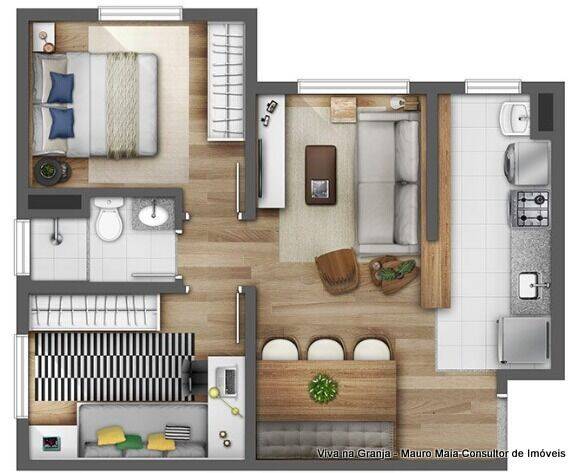 Apartamento à venda com 2 quartos, 47m² - Foto 2